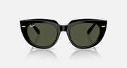 Ray-Ban Doreen RB2286 sunglasses, front view with black frame and dark green lenses