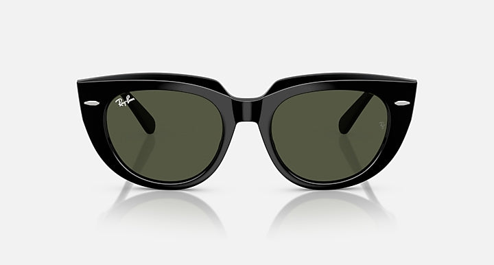 Ray-Ban Doreen RB2286 sunglasses, front view with black frame and dark green lenses