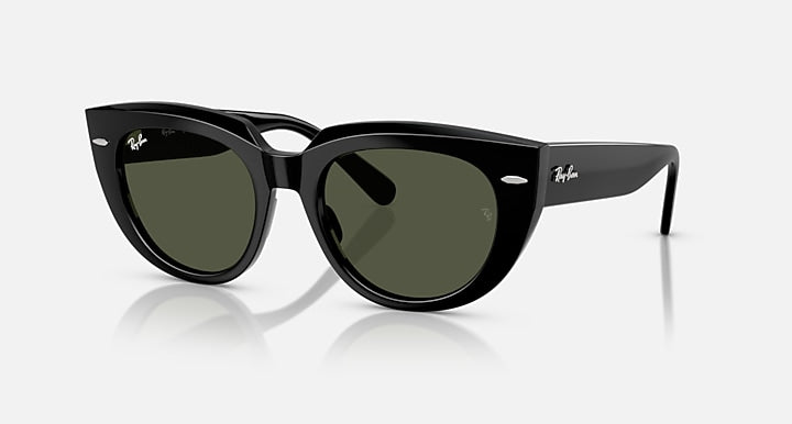 Ray-Ban Doreen RB2286 sunglasses with black frame and dark green tinted lenses