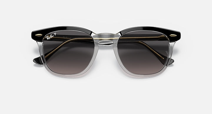 Ray-Ban sunglasses with dark frame and dark lenses, front view
