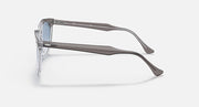 Ray-Ban Hawkeye sunglasses, clear smoky frame with dark gray arms and nose bridge