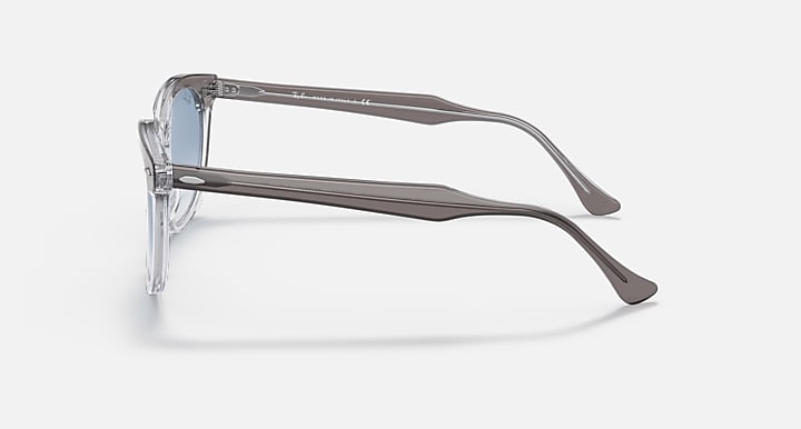 Ray-Ban Hawkeye sunglasses, clear smoky frame with dark gray arms and nose bridge