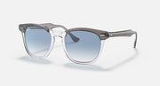 Ray-Ban Hawkeye sunglasses, silver frame with blue gradient polarized lenses
