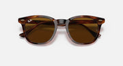 Ray-Ban Hawkeye sunglasses, tortoiseshell frame with dark brown polarized lenses