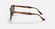 Ray-Ban Hawkeye sunglasses, tortoiseshell frame side profile with amber lenses