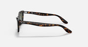 Ray-Ban cat-eye sunglasses with Havana tortoise frame, side profile with curved temple tips