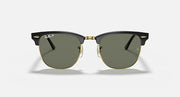 Ray-Ban Clubmaster low bridge sunglasses, black frame with gold-tone temples and dark lenses