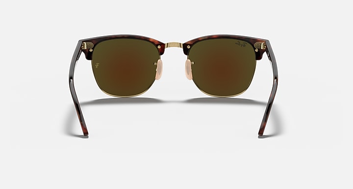 Clubmaster-style sunglasses with tortoiseshell frame and brown gradient lenses