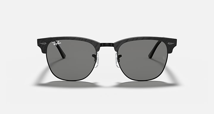 Ray-Ban Clubmaster sunglasses with black frame and dark gray lenses