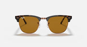 Clubmaster sunglasses front with Havana tortoise frame and amber lenses