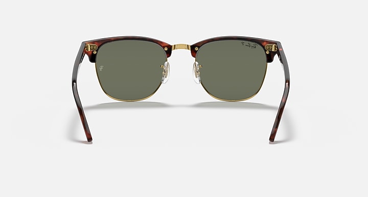 Clubmaster sunglasses front view, tortoise frame with green tinted lenses