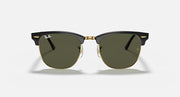 Ray-Ban Clubmaster sunglasses, black frame with gold-tone bridge and green lenses