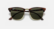 Ray-Ban Clubmaster sunglasses, tortoise frame, dark green mirrored lenses