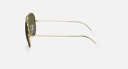 Ray-Ban aviator sunglasses with gold frame and brown gradient lenses, thin profile