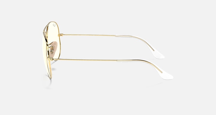 Ray-Ban aviator sunglasses with gold metal frame and light-tint lenses