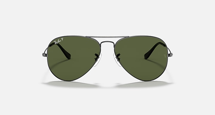 Dark olive aviator sunglasses with green lenses and gradient tint