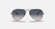 Black aviator sunglasses with dark gray tinted lenses and metal bridge