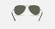 Ray-Ban Aviator sunglasses with metal frame and dark olive-green gradient lenses