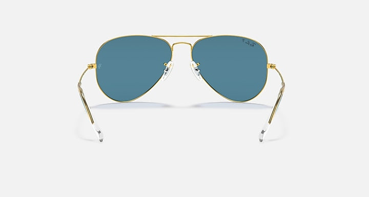 Ray-Ban Aviator sunglasses with metal frame and blue-green gradient lenses