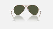 Aviator sunglasses with dark green lenses and gold-tone metal frame