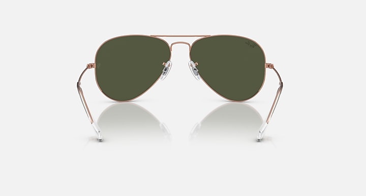 Gold aviator sunglasses with olive lenses, metal frame
