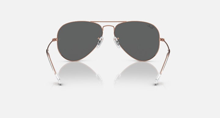 Ray-Ban aviator sunglasses with silver frame and dark lenses