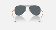 Silver aviator sunglasses with dark gray lenses, metal frame