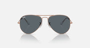 Rose gold aviator sunglasses with dark gray lenses and gradient finish