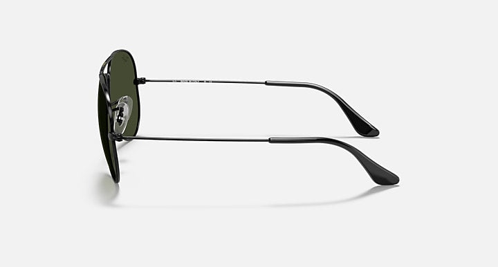 Ray-Ban Aviator RB3025 sunglasses with silver metal frame and dark lenses