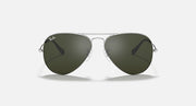 Ray-Ban aviator sunglasses with gunmetal frame and dark olive lenses