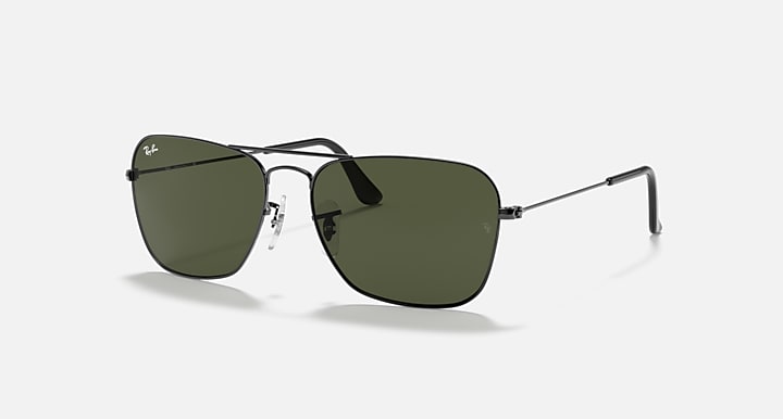 Ray-Ban aviator sunglasses with gunmetal frame and dark green mirrored lenses