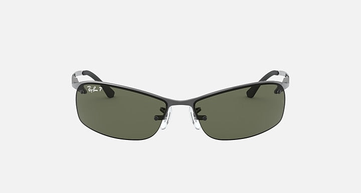 Ray-Ban RB31830 sunglasses, green lenses, front view with gunmetal bridge
