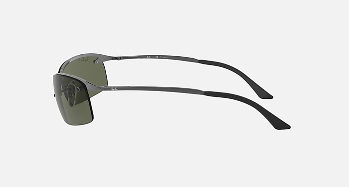 Ray-Ban RB31830 sunglasses side profile, dark green lens and gunmetal arms
