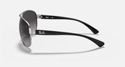 Ray-Ban aviator sunglasses with silver-tone frame and black temple arms