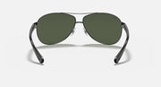 Ray-Ban aviator sunglasses, green tinted lenses with gunmetal frame