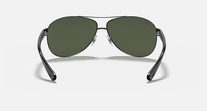 Ray-Ban aviator sunglasses, green tinted lenses with gunmetal frame
