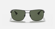 Ray-Ban RB3533 sunglasses with dark green lenses and metal bridge