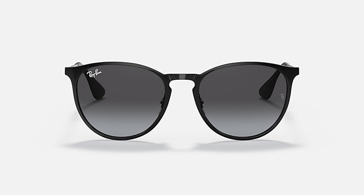 Ray-Ban Erika metal sunglasses with dark lenses and black frame front