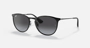 Ray-Ban Erika metal sunglasses with dark grey gradient lenses and black frames