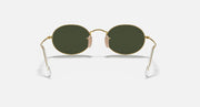 Gold round sunglasses with dark green lenses and open bridge, front view