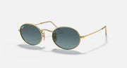 Gold round sunglasses with teal-tinted lenses, front view