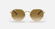 Ray-Ban Jack round sunglasses, gold metal frame with tan-brown lenses