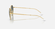 Ray-Ban round sunglasses, side view, gold frame with dark gradient lenses