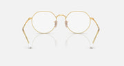 Ray-Ban Jack RB3565 sunglasses with gold-tone round frames and clear lenses