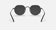 Round sunglasses with matte black frame and dark lenses, front view