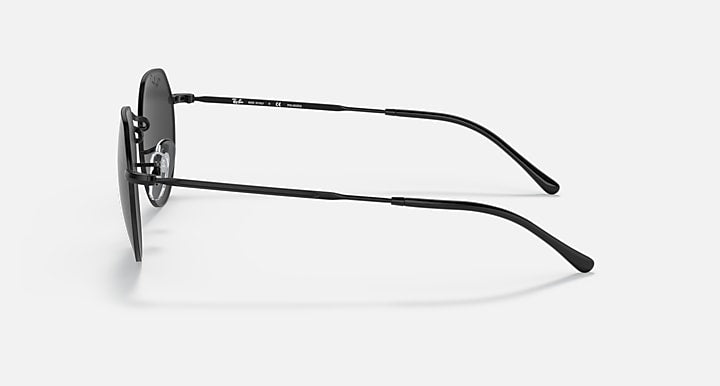 Ray-Ban Jack sunglasses side profile, black metal frame and dark lenses