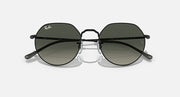 Ray-Ban RB3565 Jack sunglasses with dark lenses, black frames and slim bridge detail