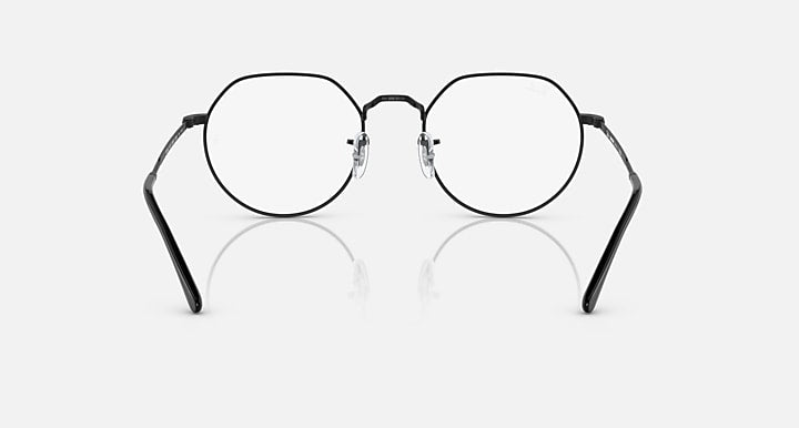 Ray-Ban Jack RB3565 sunglasses with black round frames and clear lenses