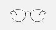Ray-Ban Jack RB3565 sunglasses with black round frames and clear lenses