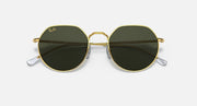 Round metal sunglasses with gold frame and dark gray tinted lenses